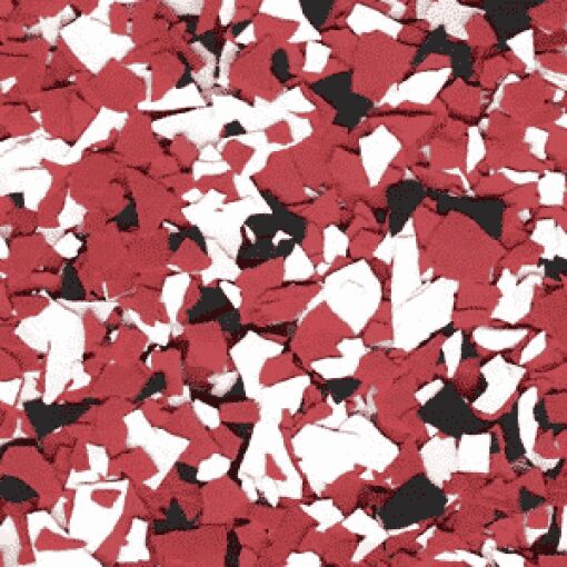 B-223 Bucky 1/4″ Epoxy Chips | Red, Black & White Flakes | Concrete Floor Supply