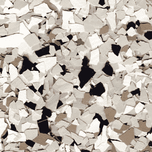 B-421 Shoreline Epoxy Flakes | White, Tan, Light brown & Black Chips | Concrete Floor Supply