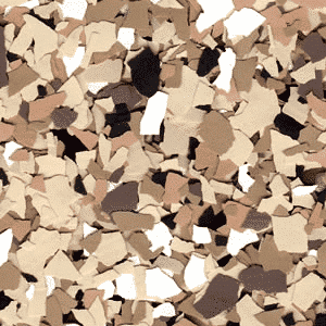 B-517 Outback 1/4″ Epoxy Flakes | Brown, Black & White Chips | Concrete Floor Supply