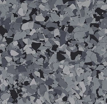 B-715 (Nightfall) 1/4″ Epoxy Flakes | Black & Grey Chips | Concrete Floor Supply