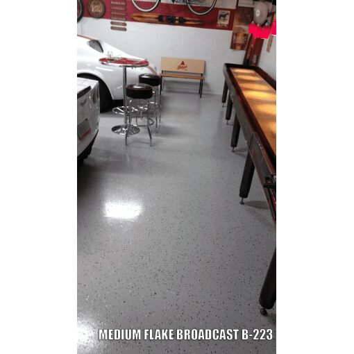 garage floor medium broadcast epoxy color chips