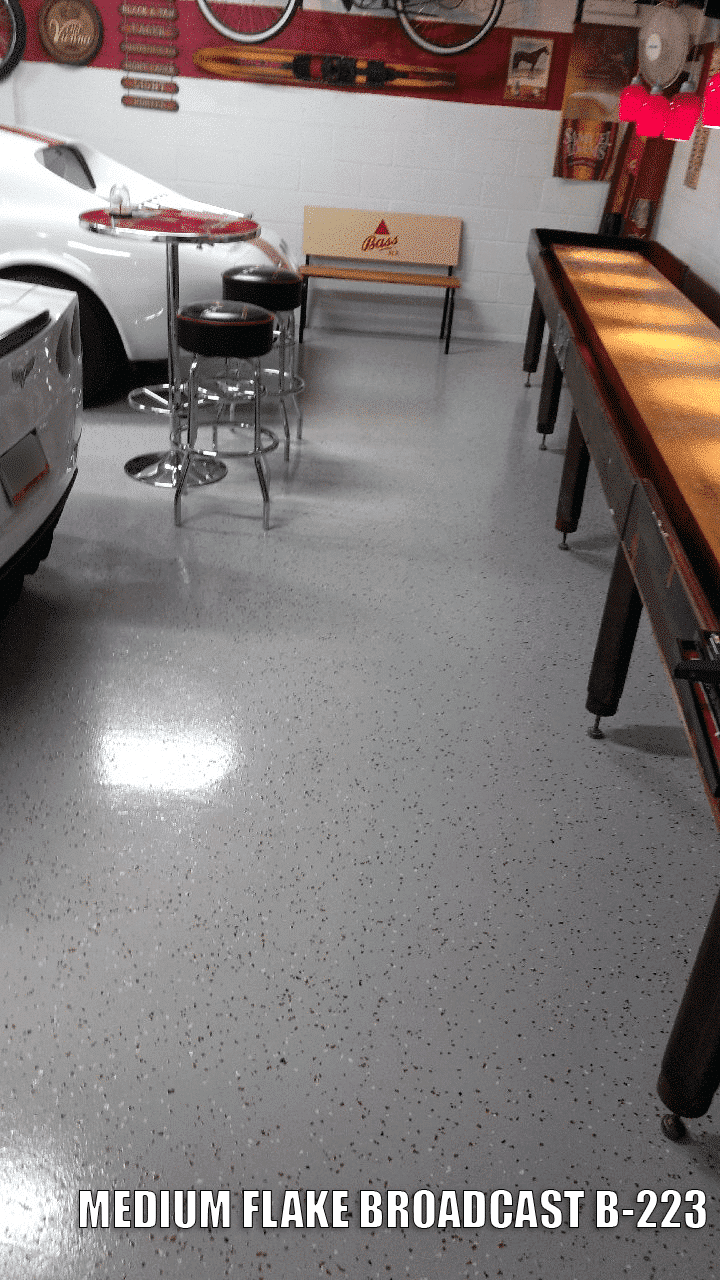 garage floor medium broadcast epoxy color chips