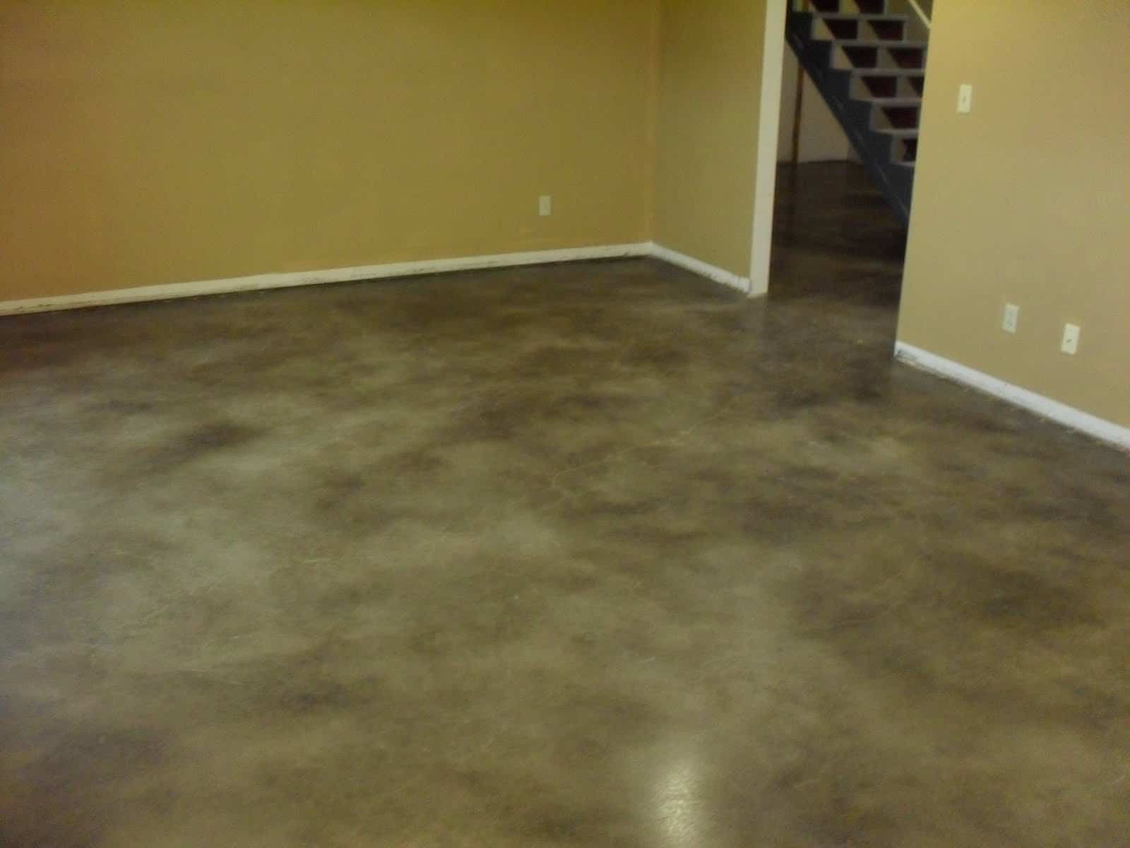 matte finish urethane on stained concrete