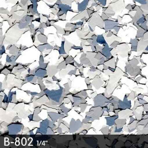 B-802 Sea Mist Epoxy Chips | Blue, White & Grey Colored Flakes | Concrete Floor Supply