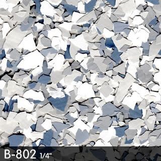 B-802 Sea Mist Epoxy Chips | Blue, White & Grey Colored Flakes | Concrete Floor Supply