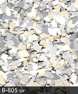 B-805 Welsch 1/4″ Epoxy Chips | White, Yellow & Grey Flakes | Concrete Floor Supply