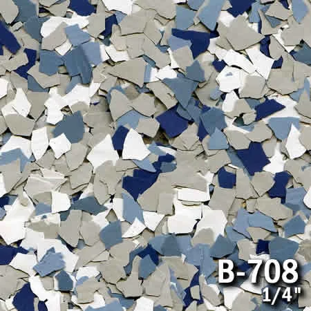 B-708 Stonewash Epoxy Flakes | Grey, White & Blue Chips | Concrete Floor Supply