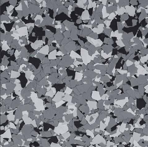 B-616 (Wombat) 1/4″ Epoxy Flakes | Black, Grey& White Chips | Concrete Floor Supply