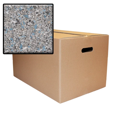 B-4101 Blue Granite Hybrid Flake Box | Blue, Black, White & Grey Chips | Concrete Floor Supply