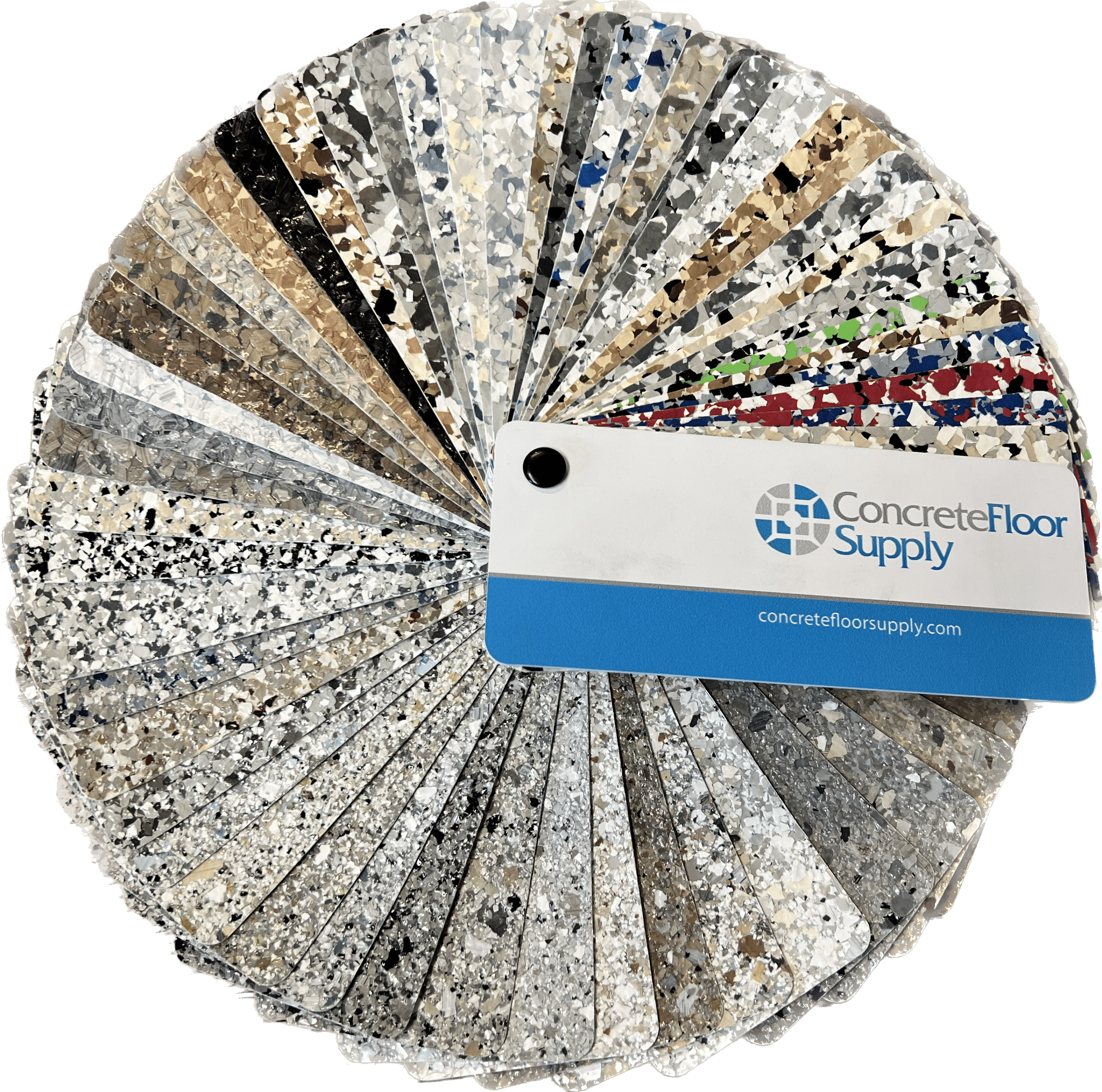 Epoxy Flake Fan Deck with 56 Colors | Concrete Floor Supply