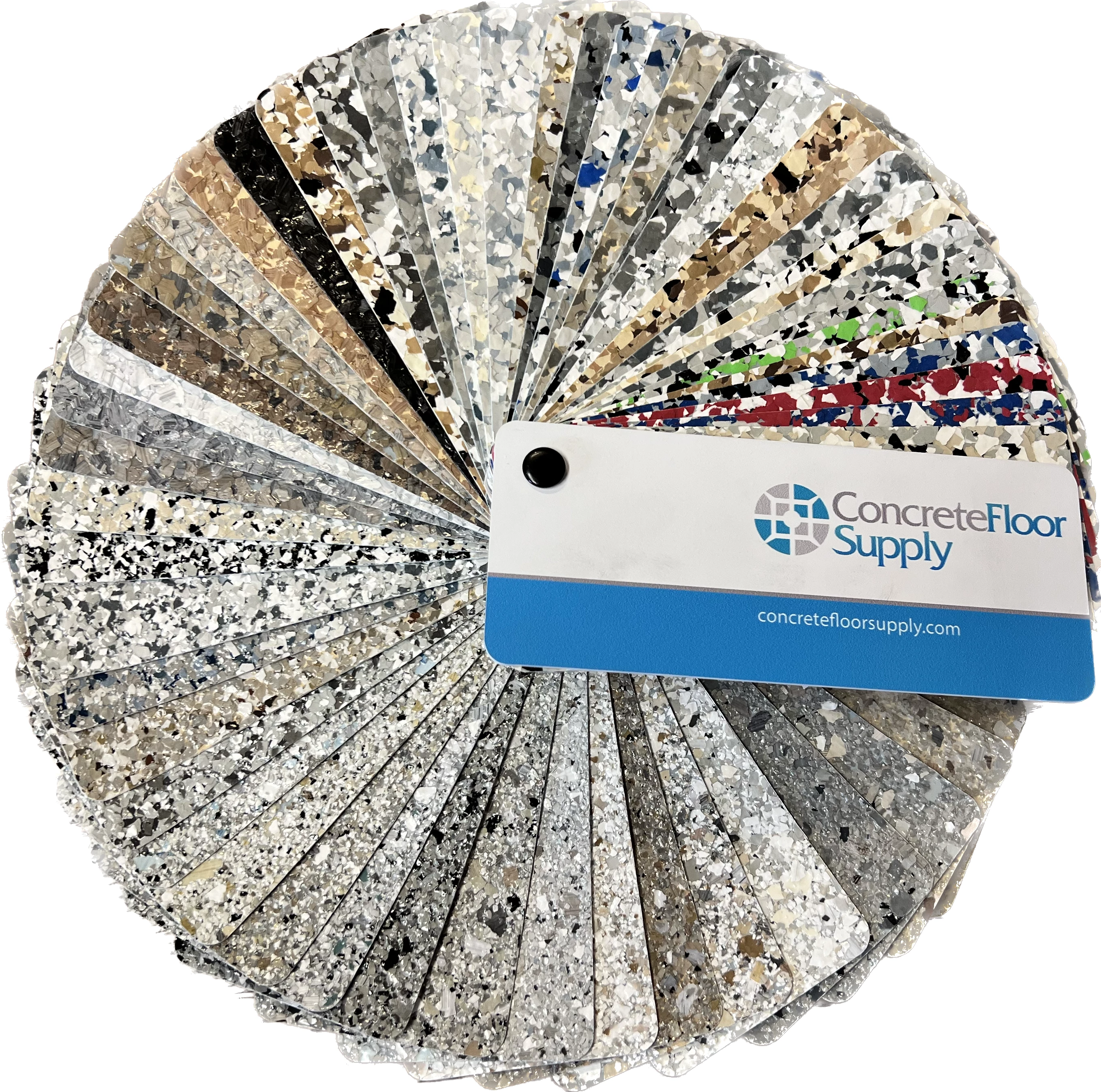 Epoxy Flake Fan Deck with 56 Colors | Concrete Floor Supply