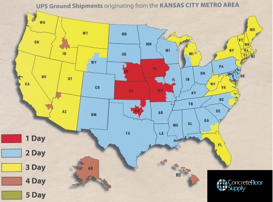 UPS shipping map