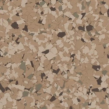 B-504 Safari ¼” Epoxy Flakes | Tan, Brown & Dark Brown Flakes | Concrete Floor Supply