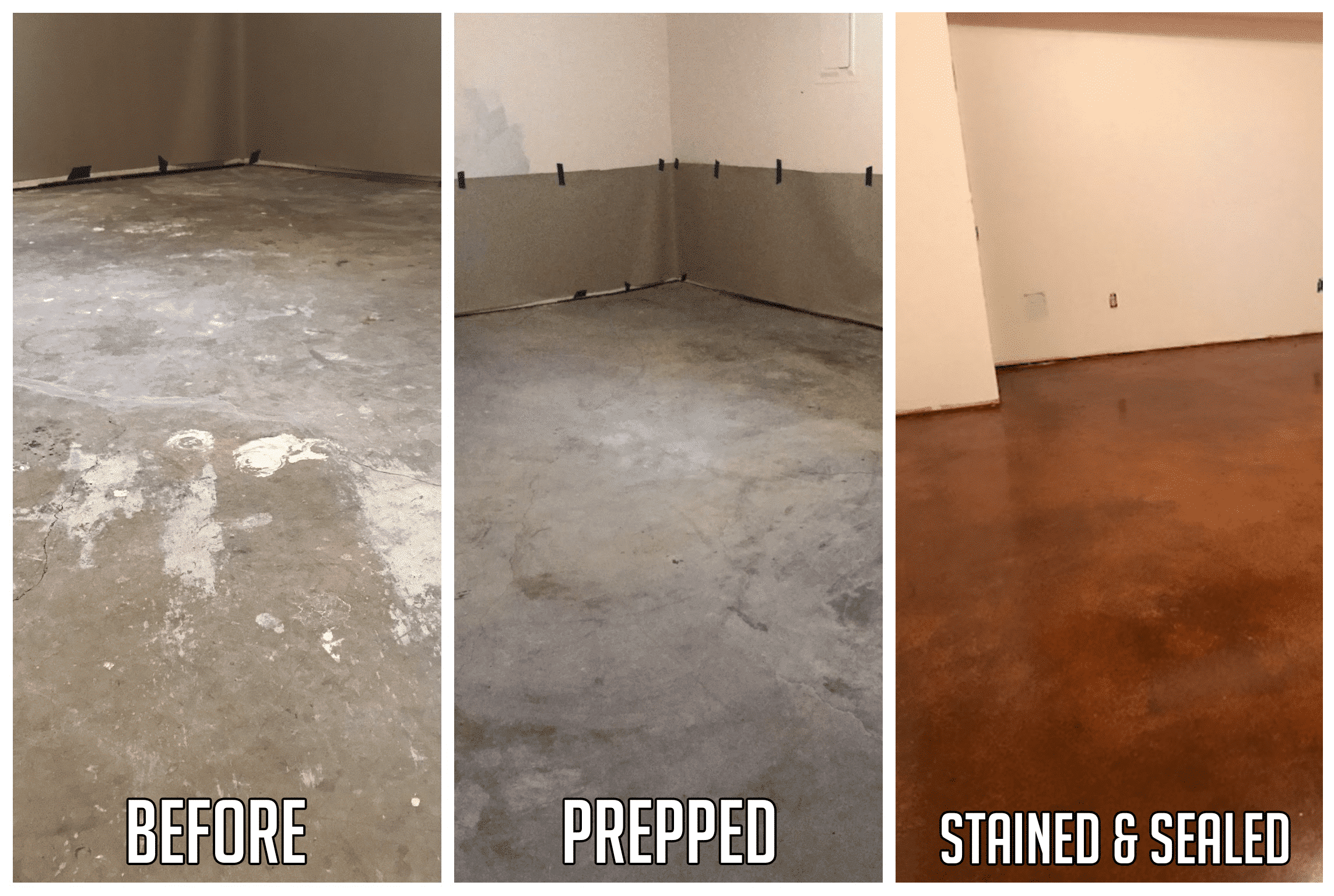 stained and sealed concrete