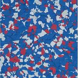 B-219 Spangle ¼” 25lb | Blue, White & Red Epoxy Chips | Concrete Floor Supply