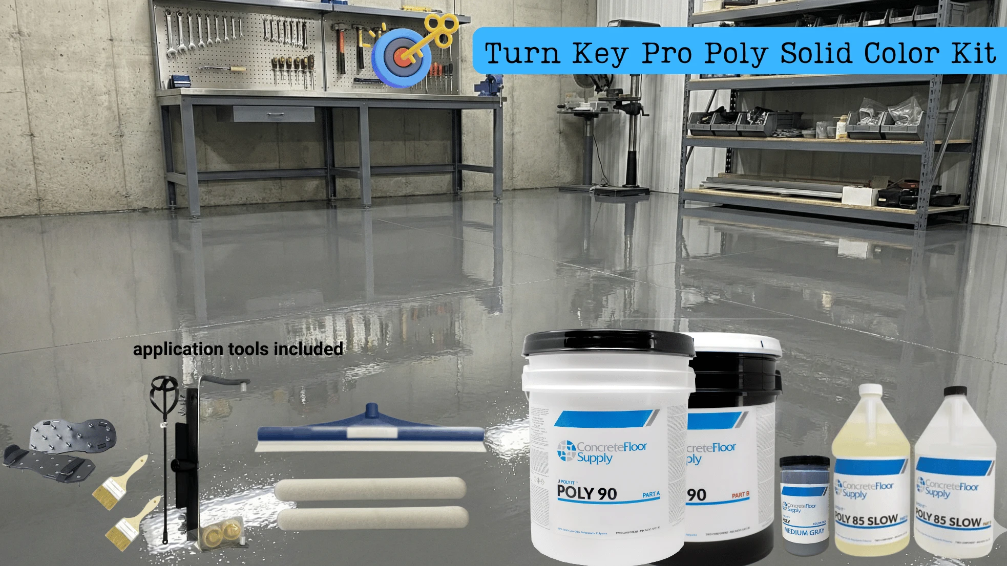 polyaspartic solid color floor diy kit