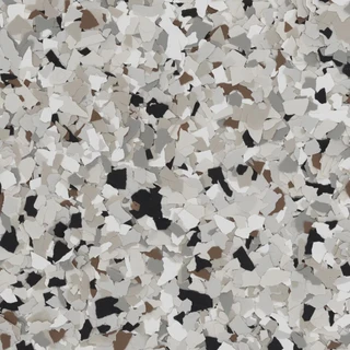 B-513 Coyote ¼” 25lb | Brown, Blac,k, White & Gray Epoxy Chips | Concrete Floor Supply