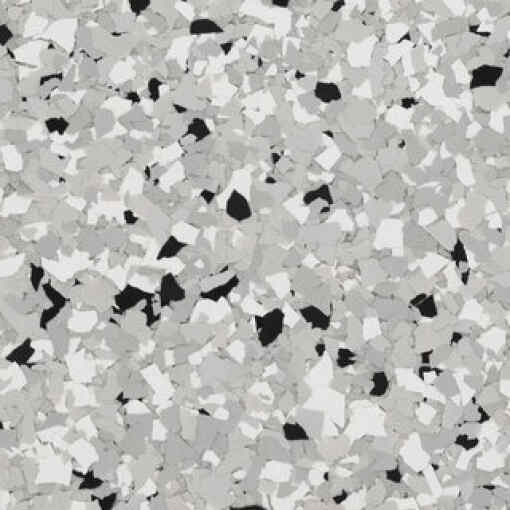 B-905 Feather Gray ¼” 25lb | Grays, White & Black Epoxy Chips | Concrete Floor Supply