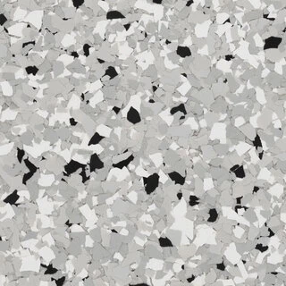 B-905 Feather Gray ¼” 25lb | Grays, White & Black Epoxy Chips | Concrete Floor Supply
